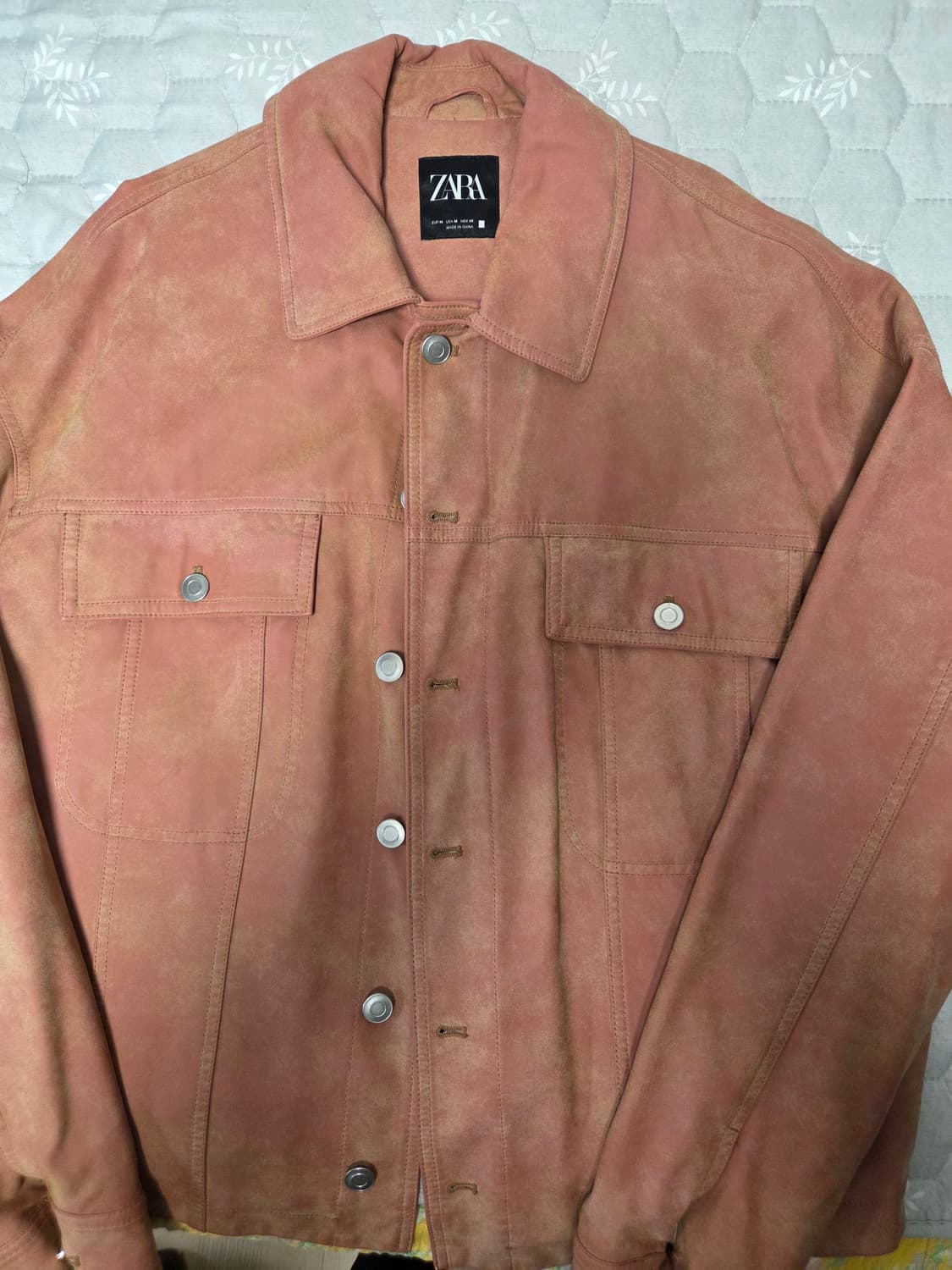 자라 빈티지 워싱 페이크 스웨이드 자켓  m사이즈 상품이미지1