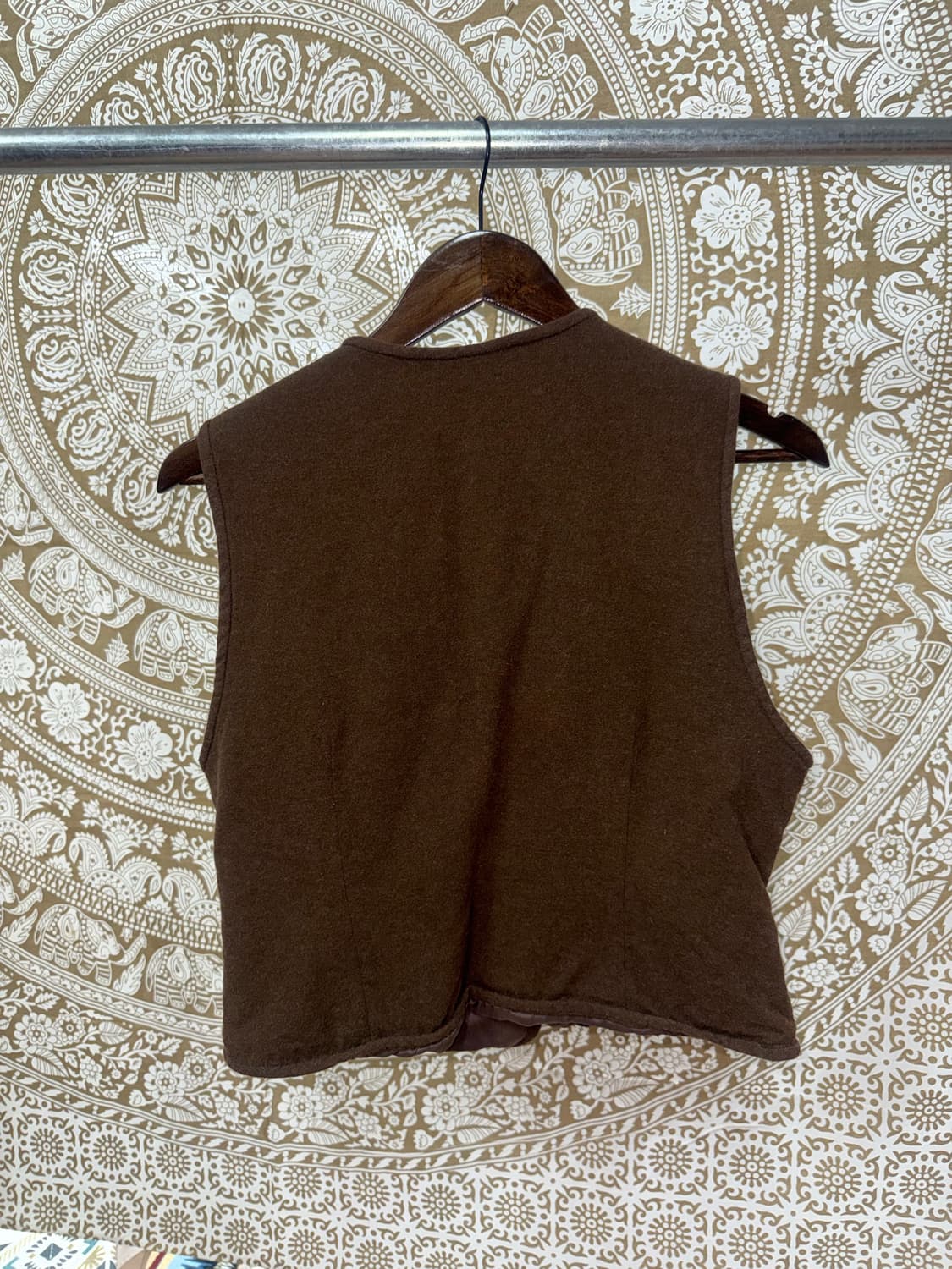 JOHANEX 체크 패치 모직 베스트 자켓  상품이미지5