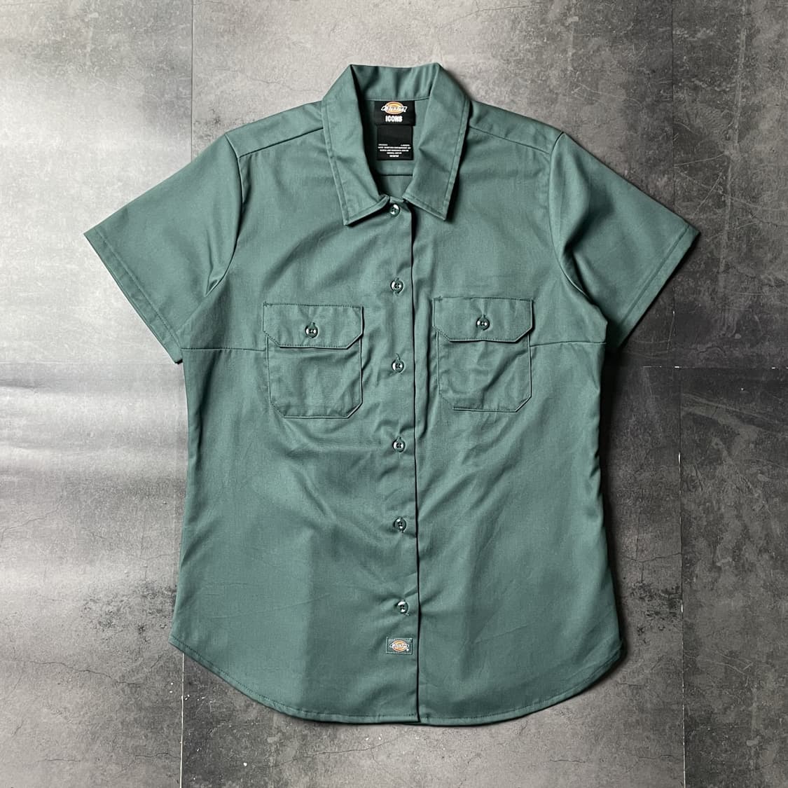 DICKIES 디키즈 빈티지 그린 플랩포켓 반팔 워크 셔츠 A01031 상품이미지1