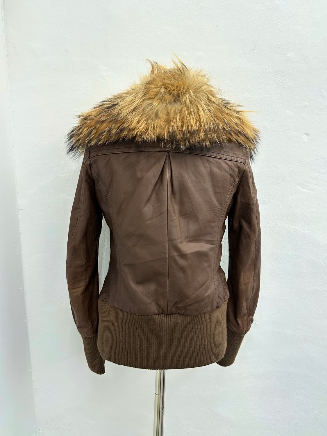 Raccoon fur high neck sheepskin leather  상품이미지7