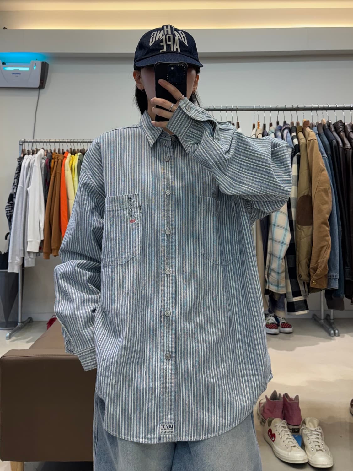 00s 리바이스 스트라이프 듀얼포켓 셔츠 상품이미지6