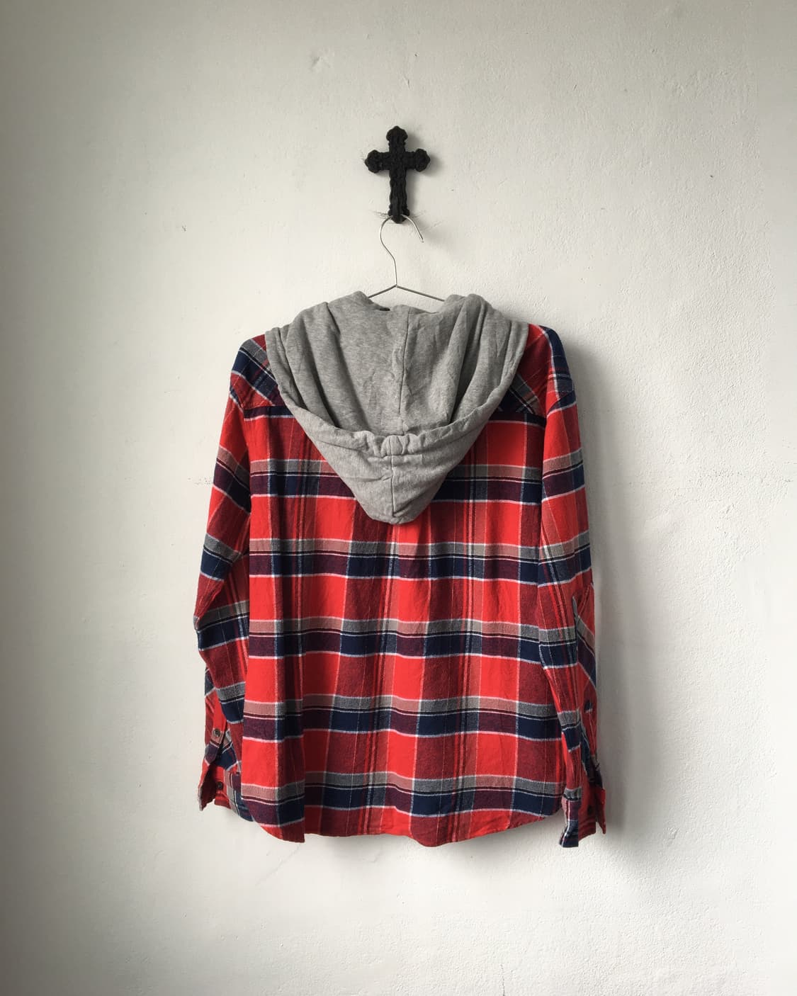 Hood layered check pattern shirt 상품이미지2