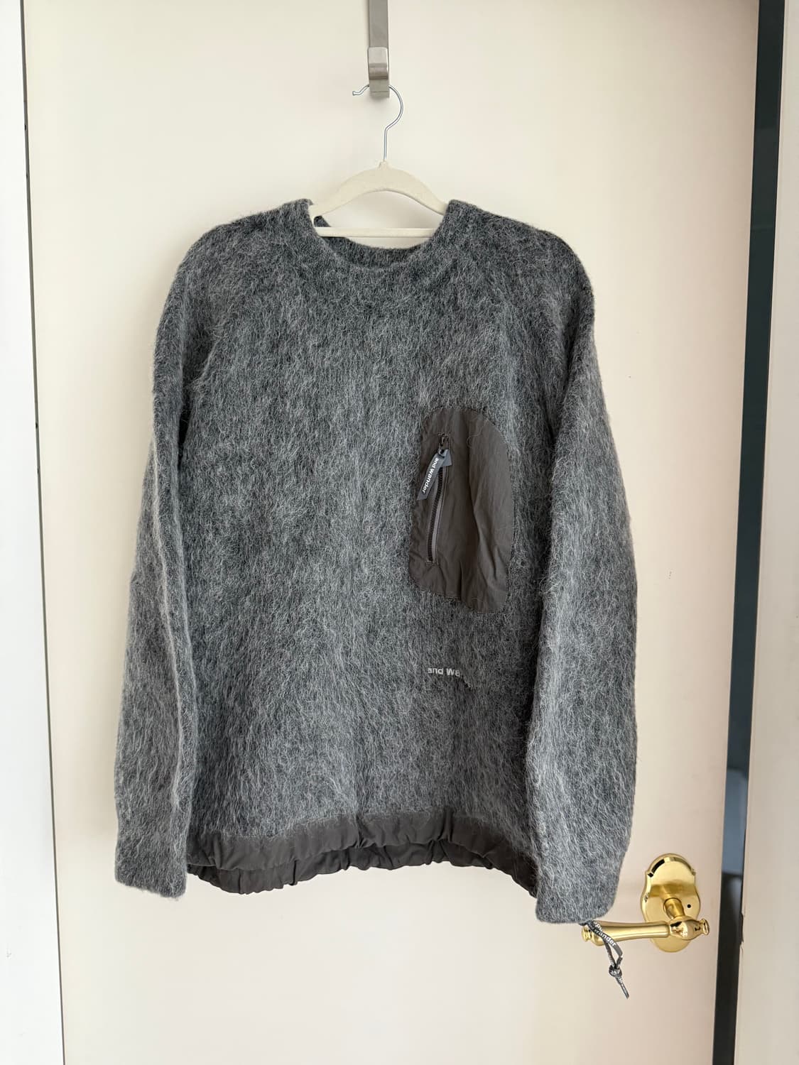 AND WANDER Grey Mohair Wool Sweater 상품이미지1