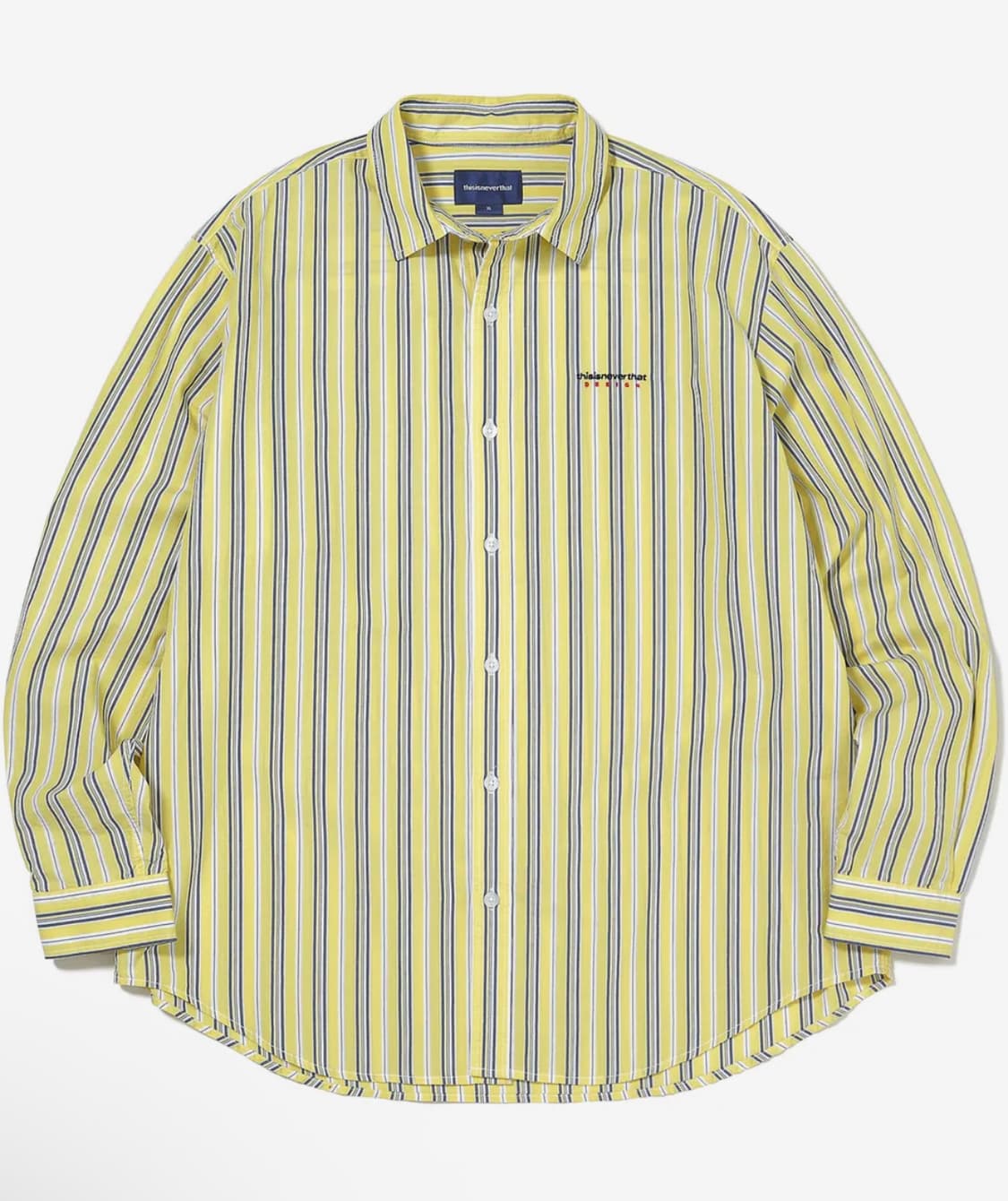 디스이즈네버댓 로고 스트라이프 옐로우 셔츠 XL 상품이미지3