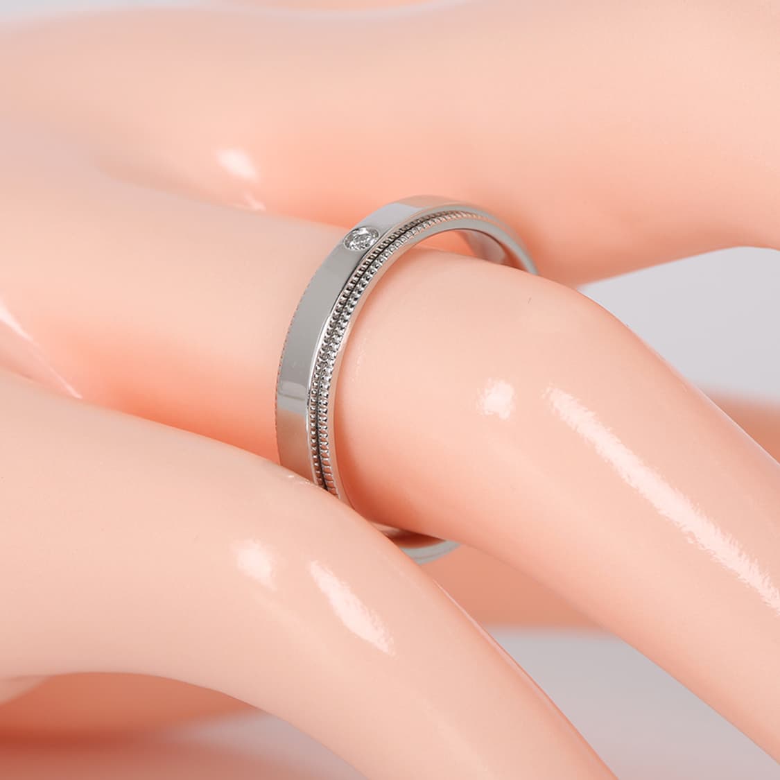 티파니 투게더 밀그레인 밴드링 플래티늄 다이아반지 4MM 상품이미지8