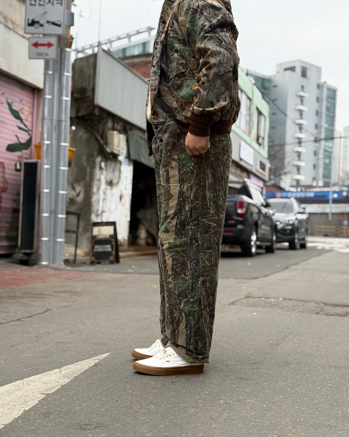 90‘s 빈티지 트리 바크(나무껍질) 패턴 헌팅 팬츠 34 상품이미지8