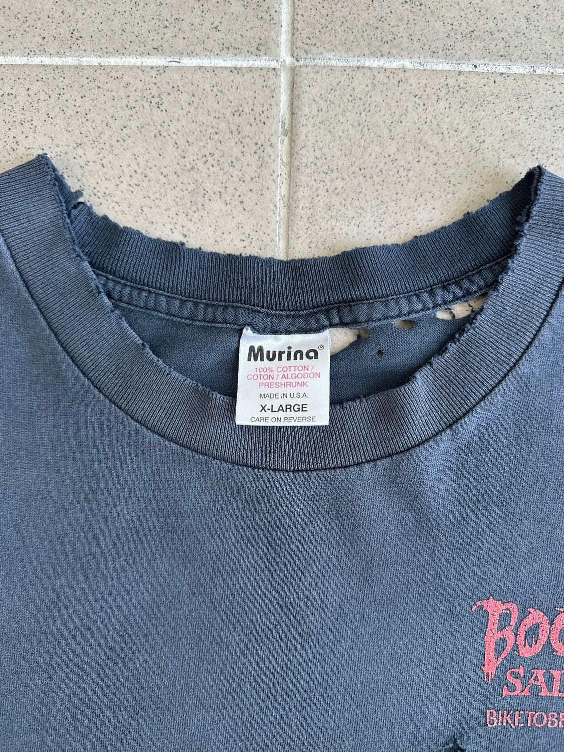 00s 빈티지 바이커 티셔츠 XL 디스트레스드 Boothill saloo 상품이미지10