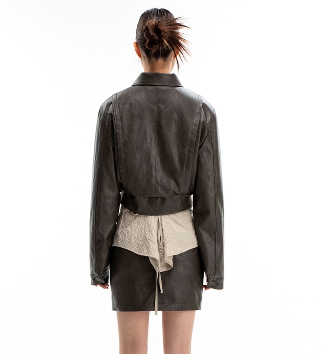 카프리슈 레더 자켓 크롭 블루종 카리나  상품이미지2