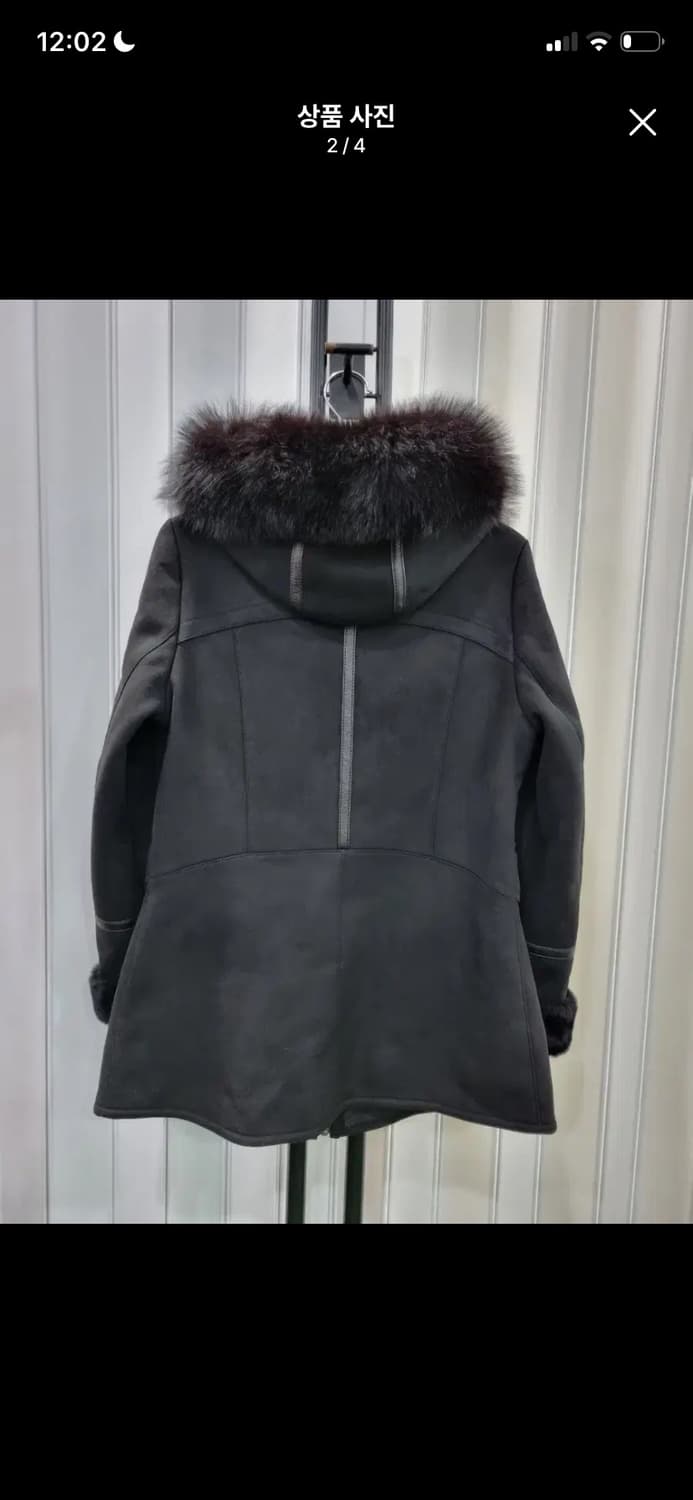 블랙 퍼 후드 무스탕 상품이미지2