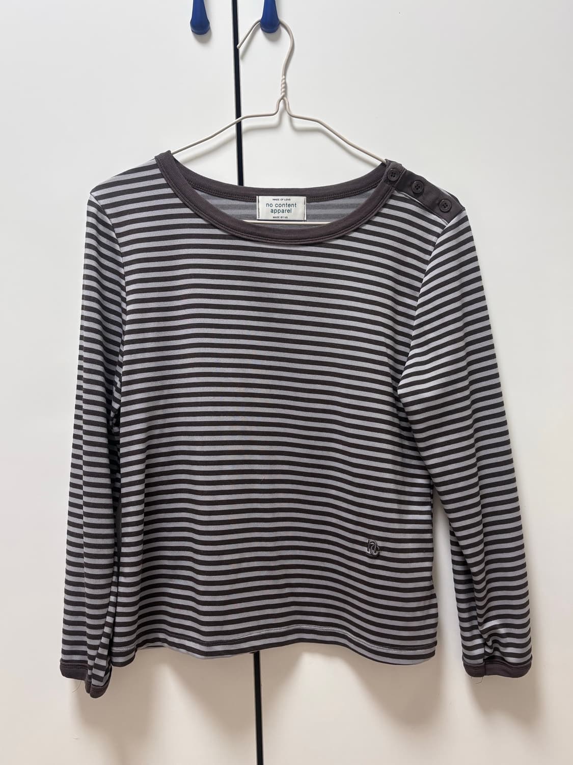 Nocontent shoulder snap T brown  상품이미지2