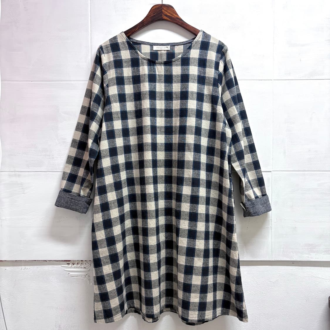 코튼 체크 모리걸 원피스 JPN 상품이미지1