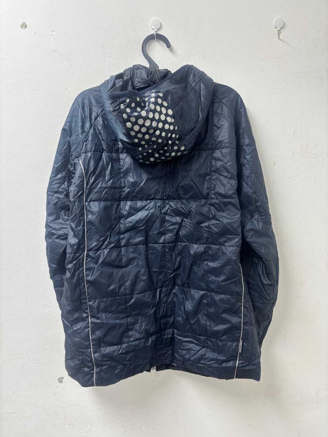 아디다스 네이비 도트패턴 후드 패딩 상품이미지5
