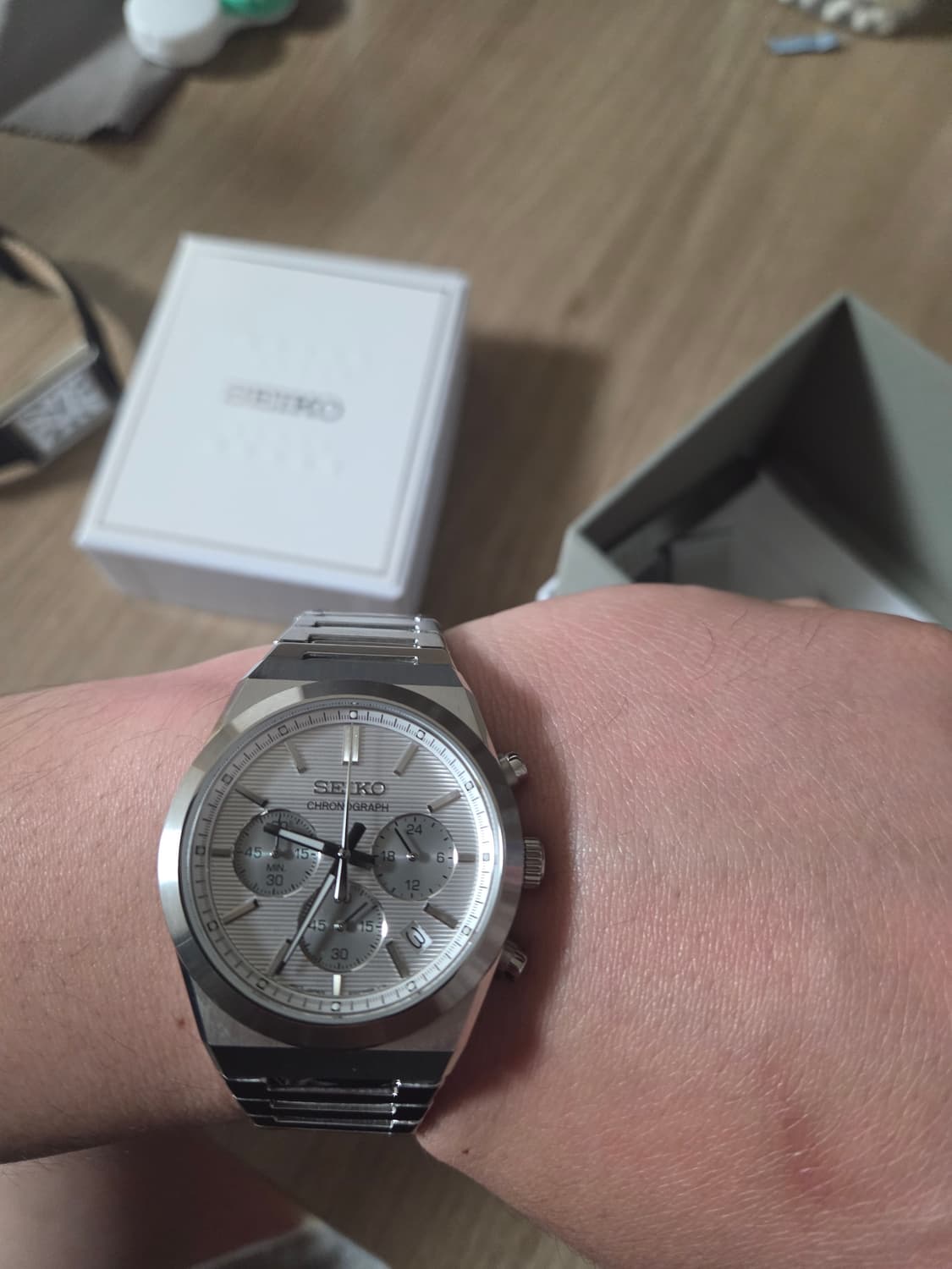 세이코 크로노그래프 메탈시계 상품이미지2