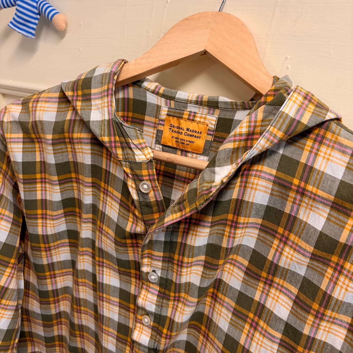 오리지널 마드라스 트레이딩 컴퍼니 체크 후드 원피스 상품이미지4