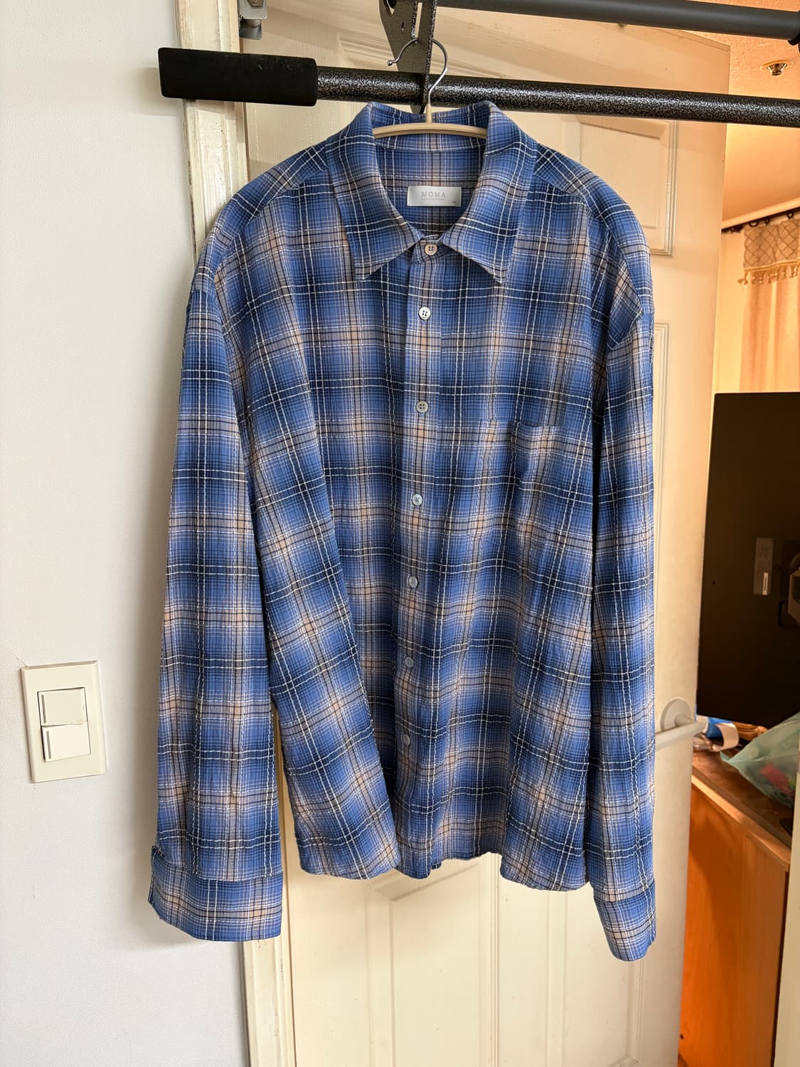모마디자인 에어 쿨 타탄 체크셔츠 블루 Air cool 48 tatan 상품이미지4