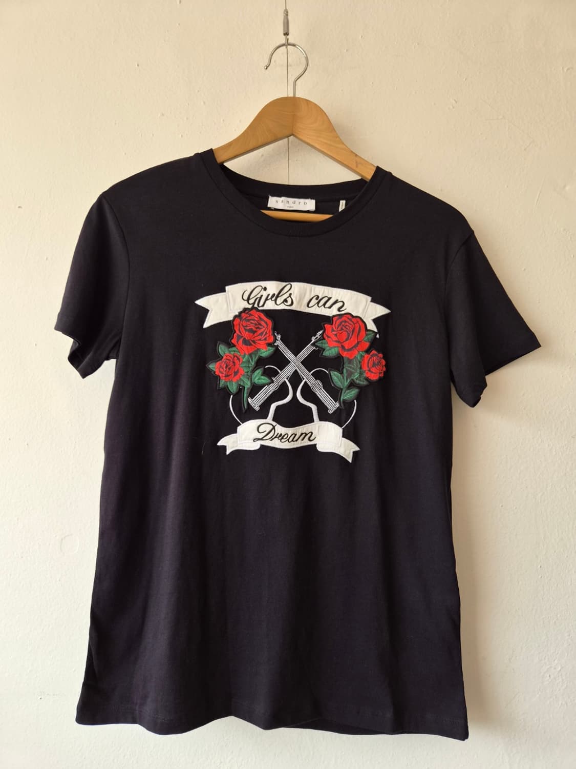 새제품)산드로 여성 로즈패치반팔티셔츠 1사이즈 상품이미지2