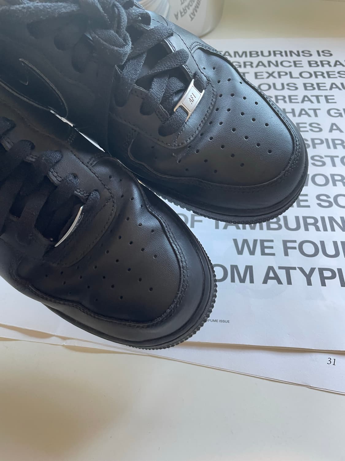 290 NIKE 나이키 에어포스 올검 올블랙 운동화 상품이미지5