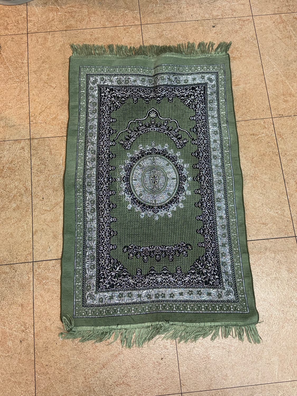빈티지 실버 그린 에스닉 러그 발매트 상품이미지1