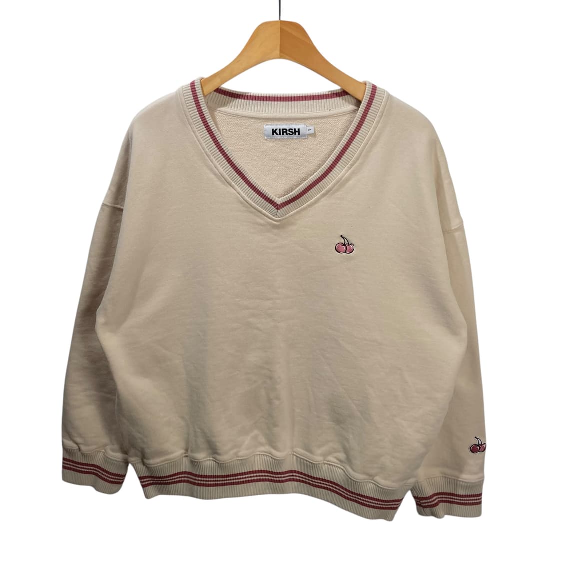 키르시 아이보리 브이넥 맨투맨 상품이미지2