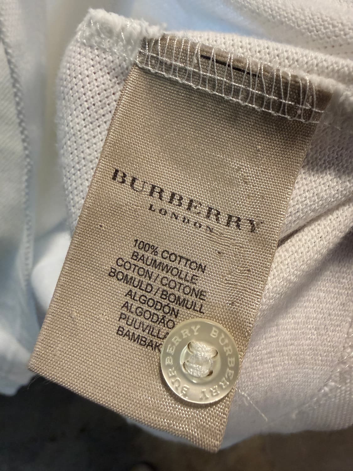 버버리 런던 슬림핏 폴로 셔츠 화이트 S 상품이미지4