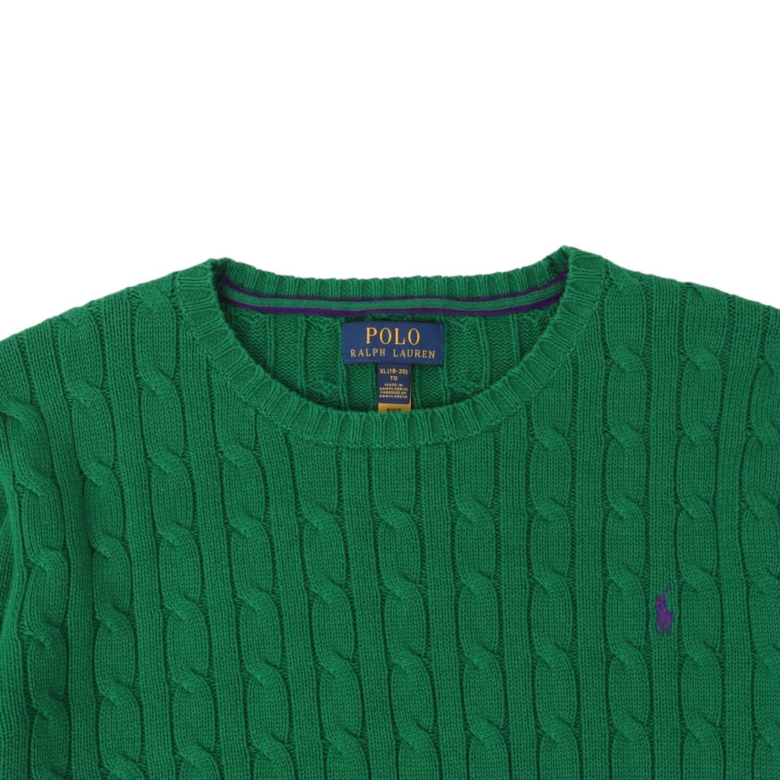 폴로 랄프로렌 QR 그린 코튼 케이블 니트 상품이미지2
