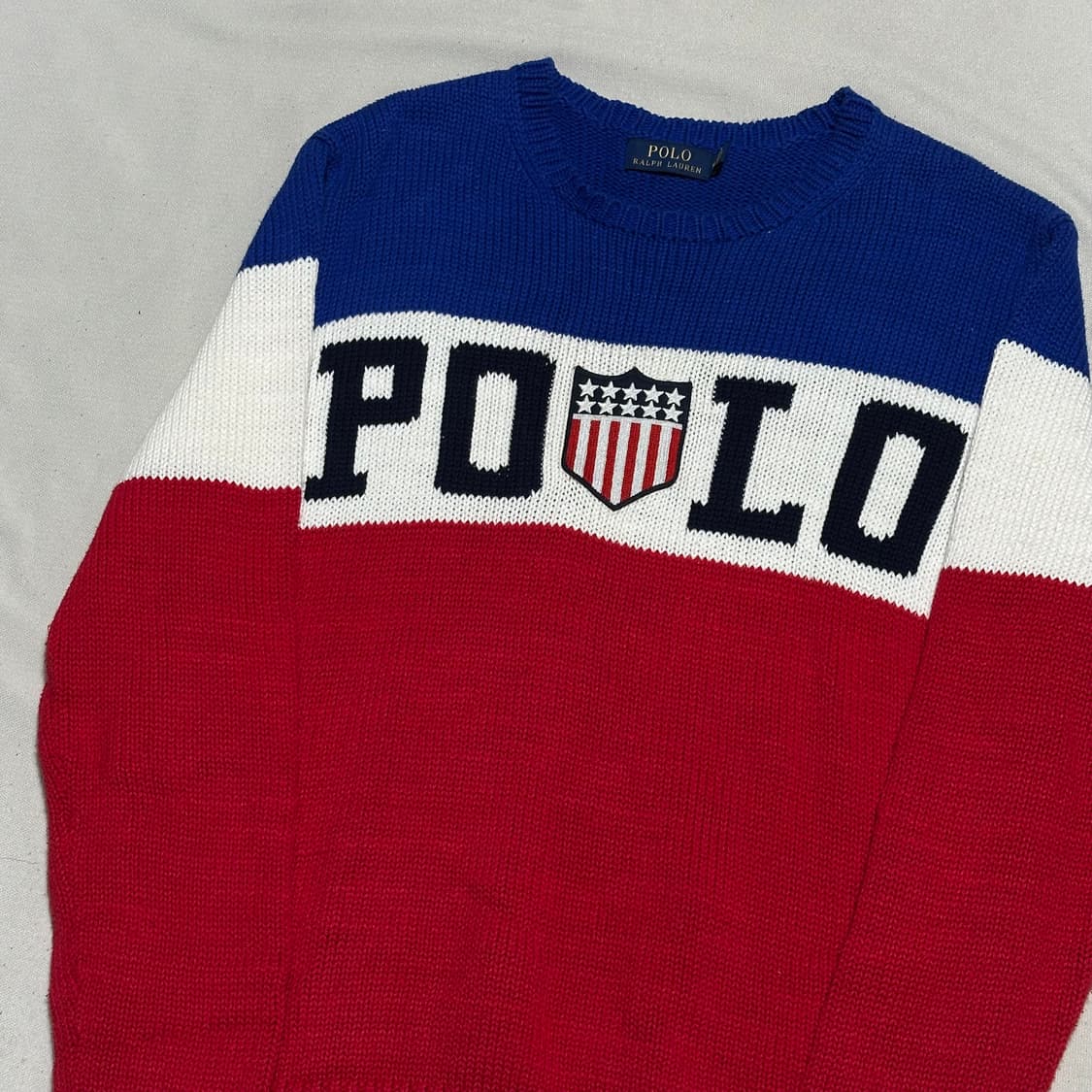 M 폴로랄프로렌 빅로고 배색 코튼 니트 상품이미지1