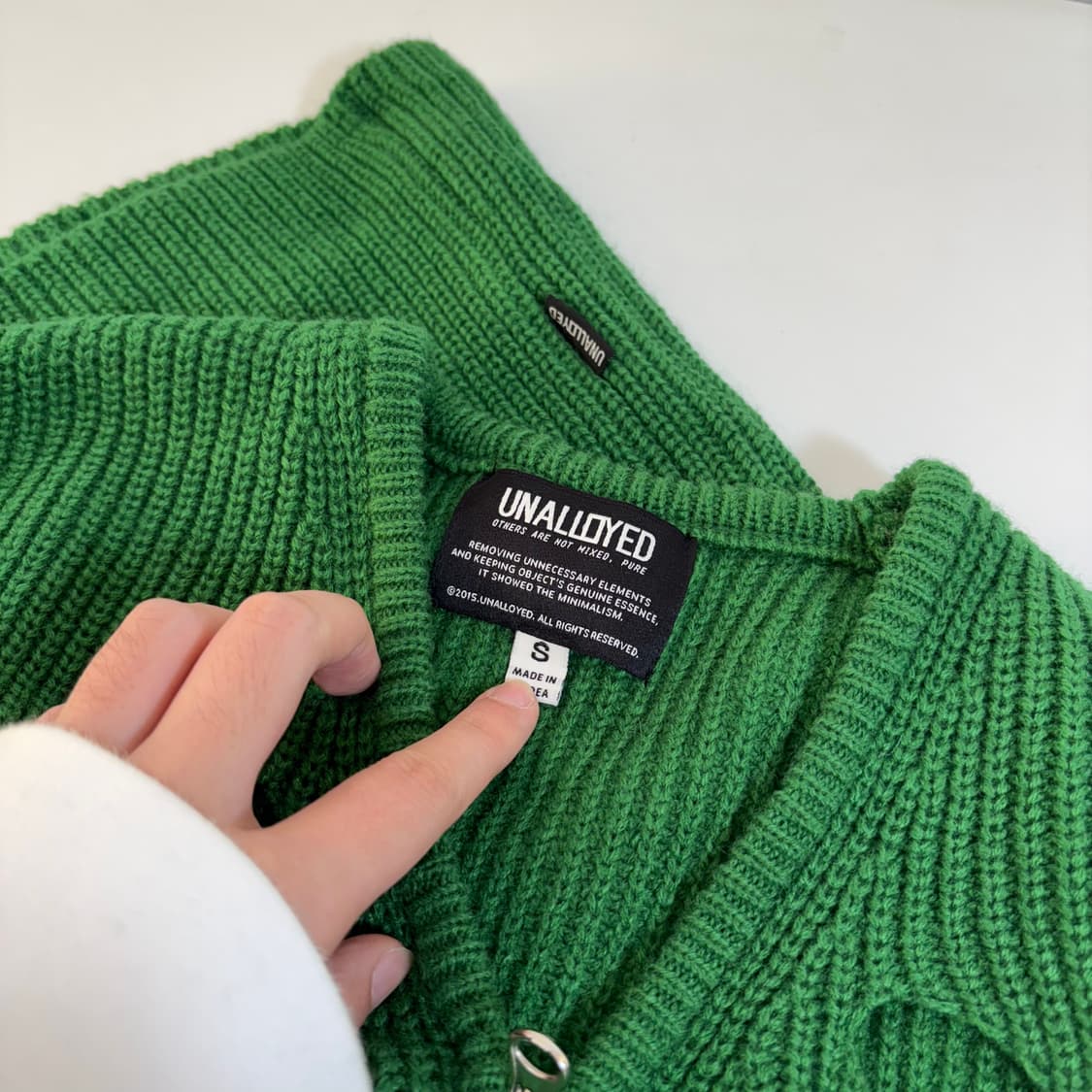 S 95 어널로이드 그린 클로버 니트 조끼 집업 상품이미지4