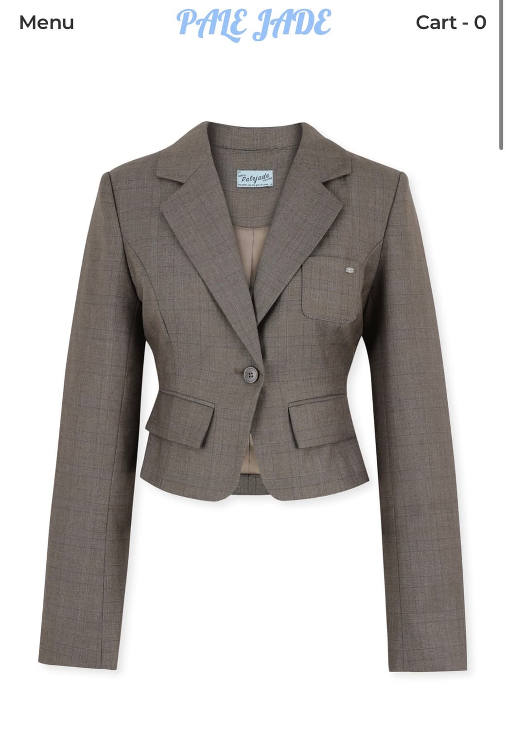 Demure Crop Set-Up Jacket In Brown 상품이미지1