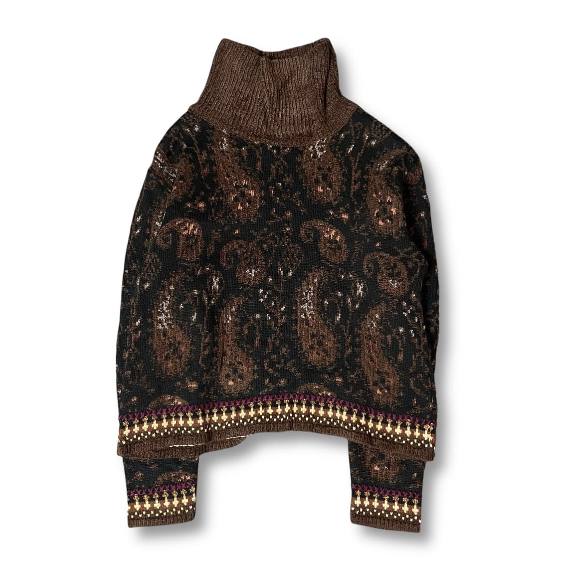 A. 알렉산더 브라운 자가드 패턴 하이넥 긴팔 니트 상품이미지1