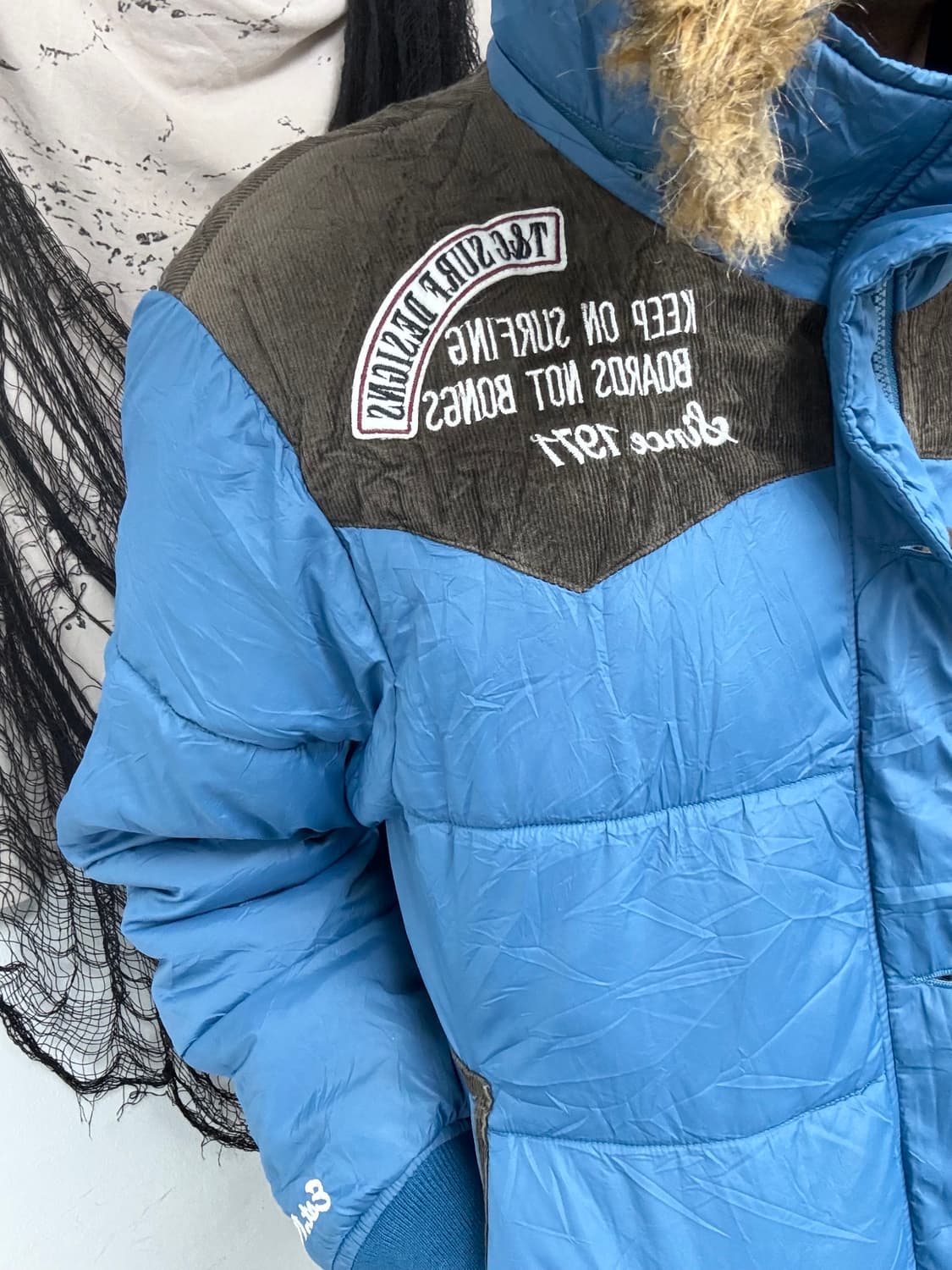 [TC SURF] Y2k Mood Blue Fur Padding 상품이미지5