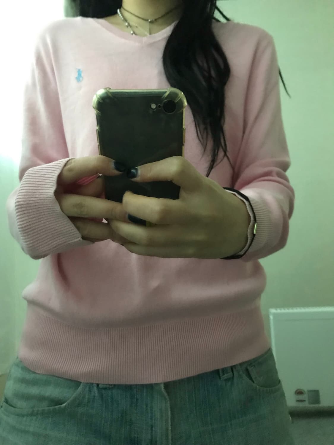 폴로 연핑크 니트 상품이미지1