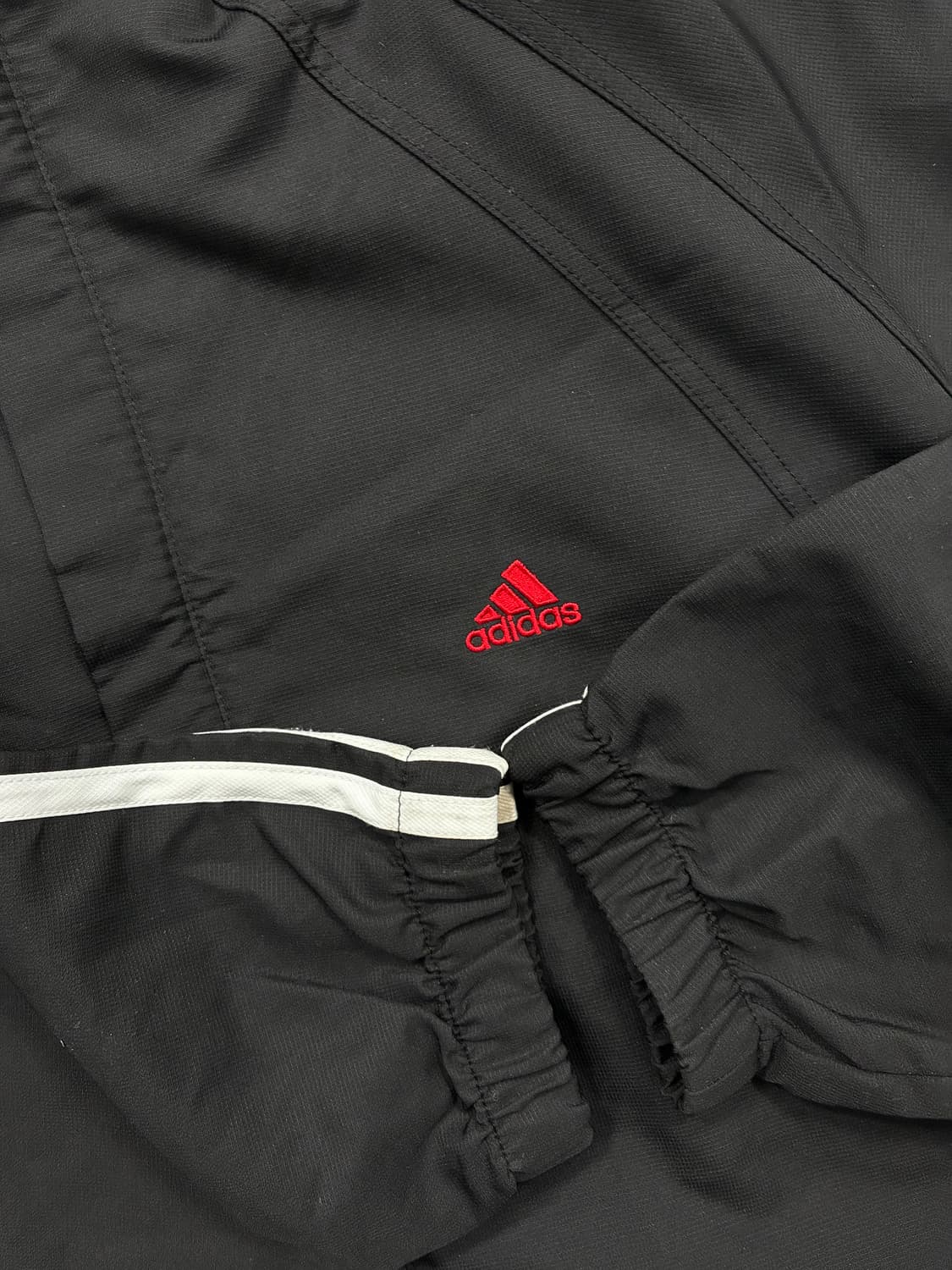 아디다스 블랙 화이트 삼선 바람막이 XL 상품이미지6