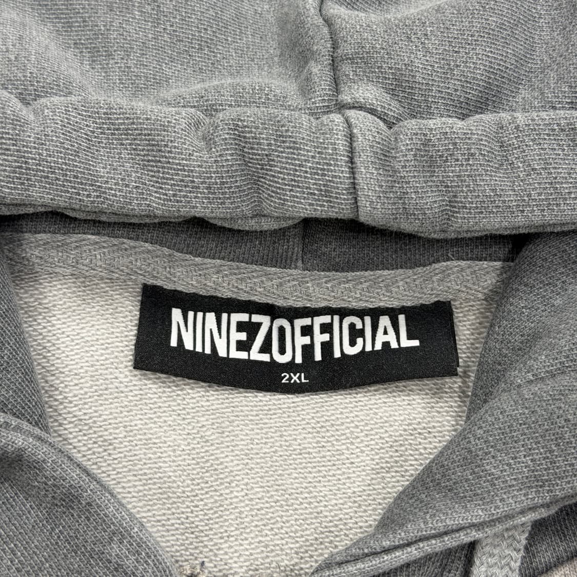 나인제트 피그먼트 아플리케 후드집업 자켓 그레이 2XL 상품이미지4