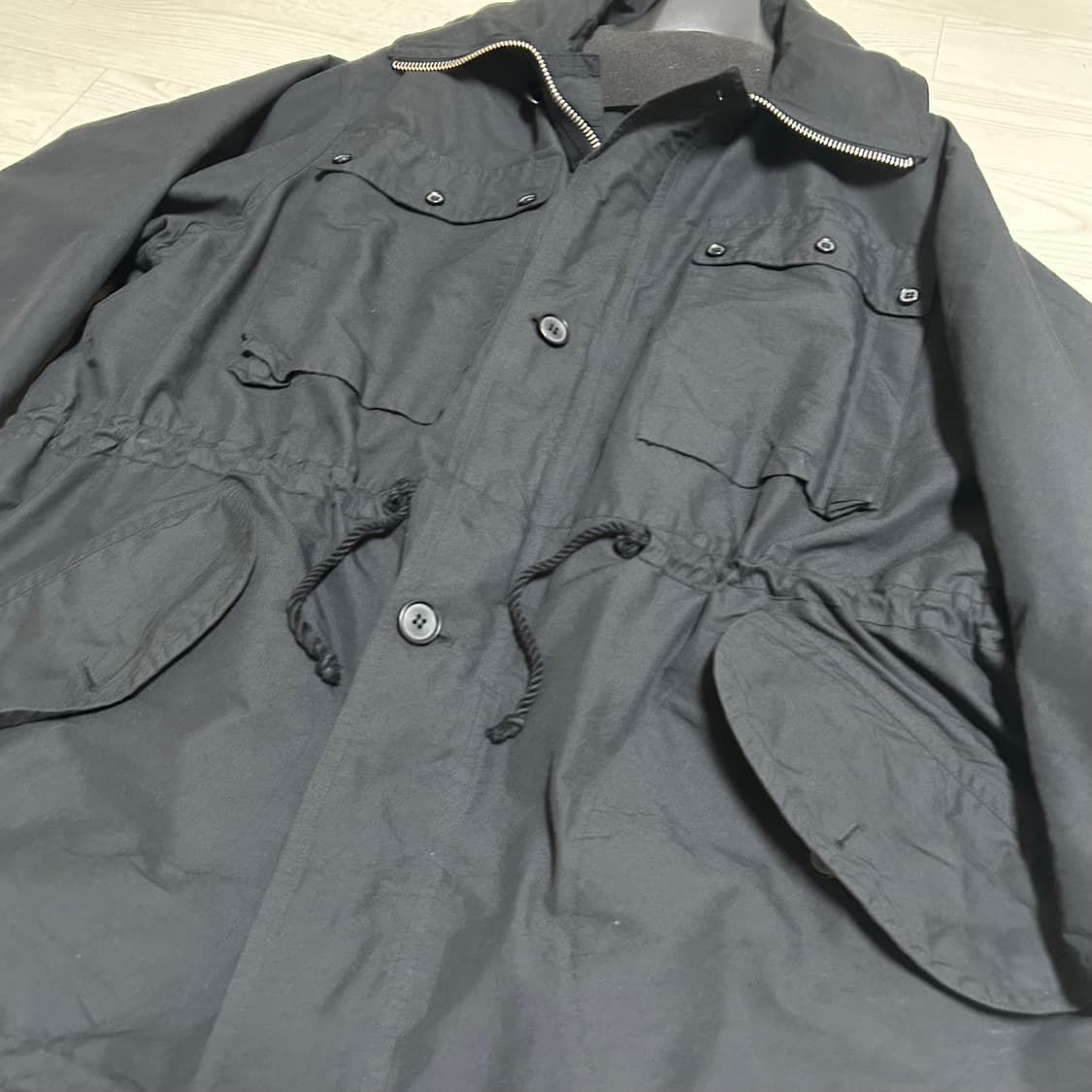 [2] YOKE 요크 리사이클 하프코트 블랙 상품이미지4