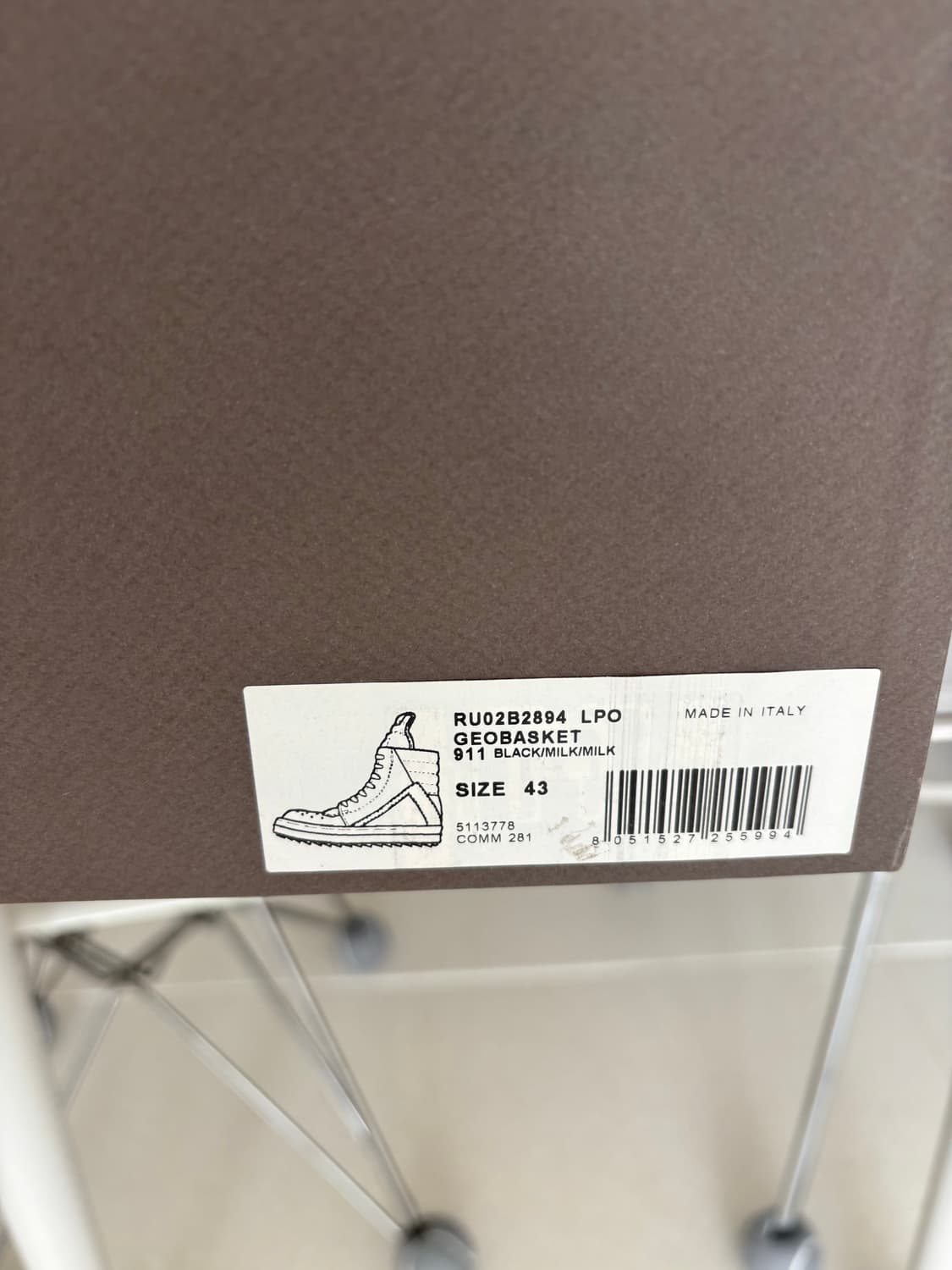 릭오웬스 지오바스켓 검/흰 43 상품이미지8