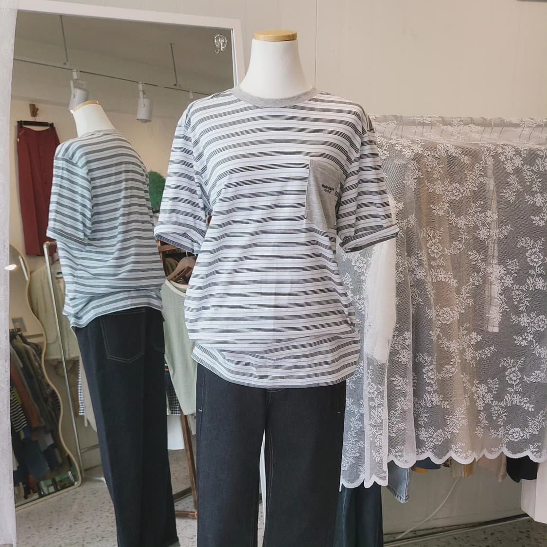 마리끌레르 옴므 멀티스트라이프 반팔티 상품이미지8