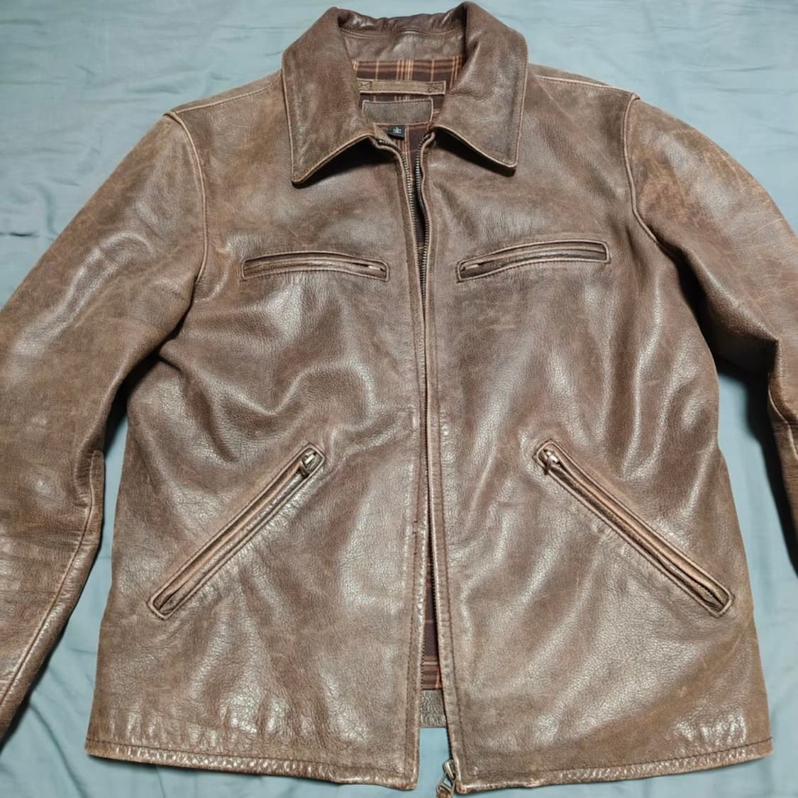 RRL 1960 스타일 복각 빈티지 카우하이드 레더 자켓 상품이미지1