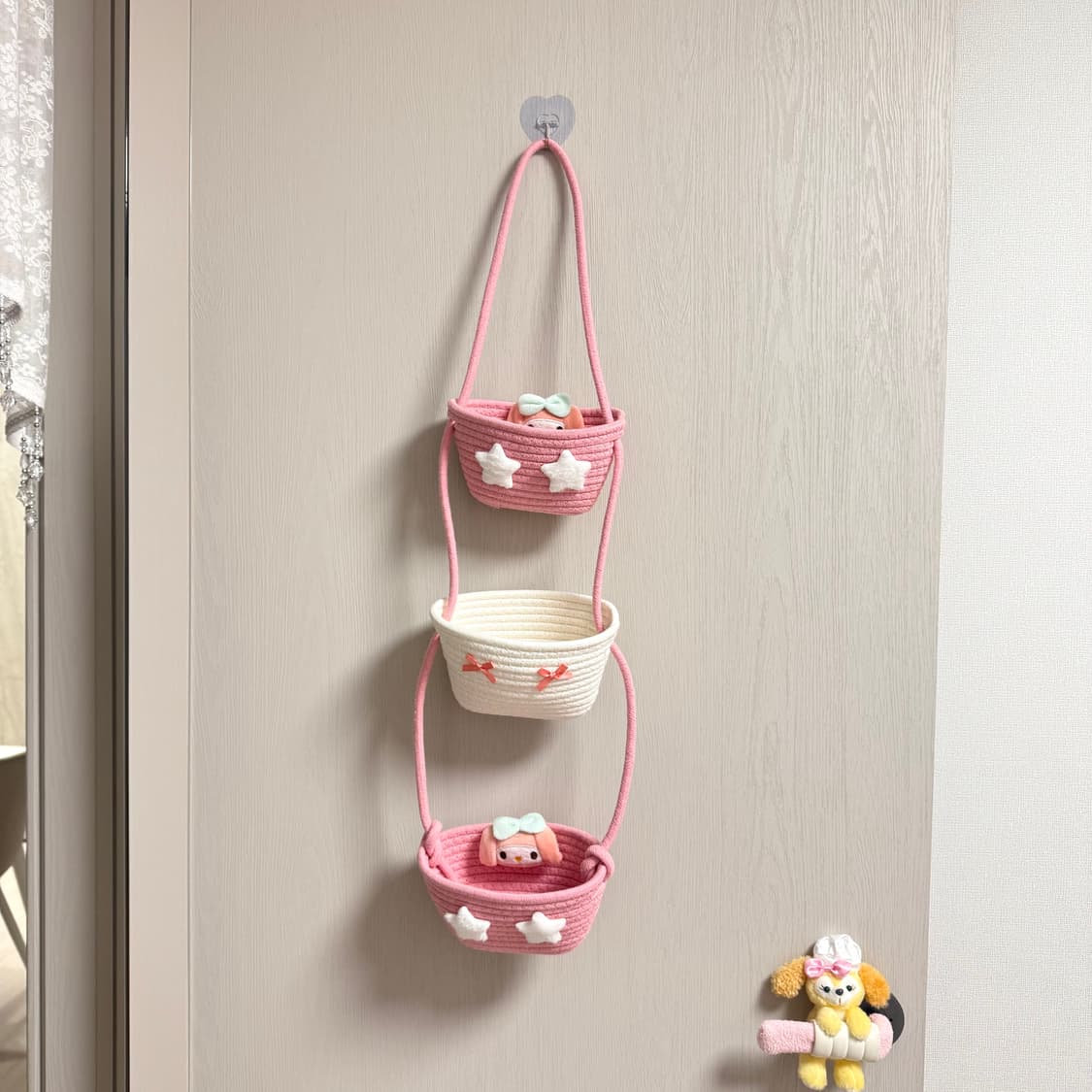 [새상품] 핑크 마이멜로디 걸이형 바구니 상품이미지2