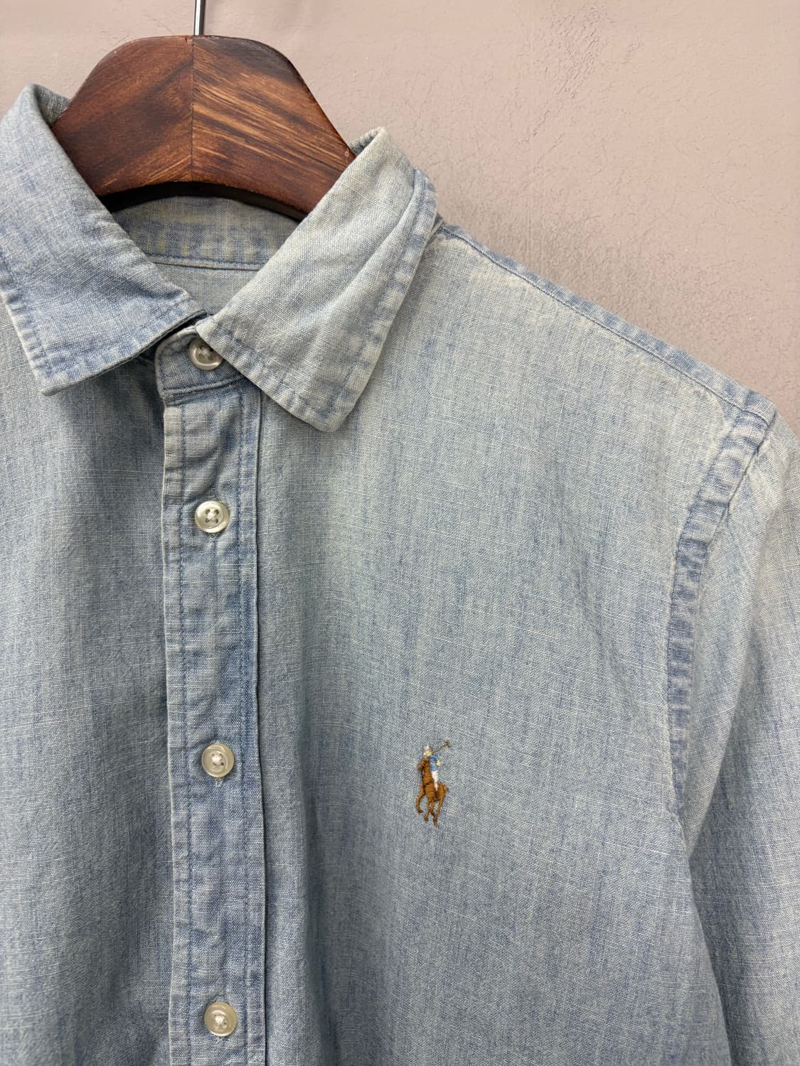 폴로랄프로렌 클래식핏 라이트워싱데님 셔츠 A2805 상품이미지3