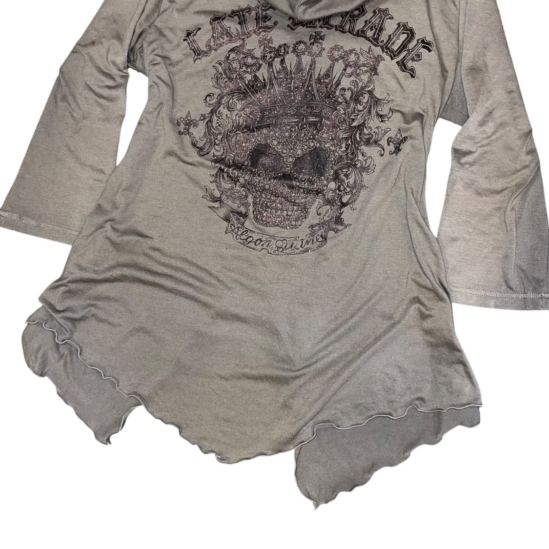 ALGONQUINS 알곤퀸즈 글리터해골 후드 사선집업 가디건 펑크y2k 상품이미지2