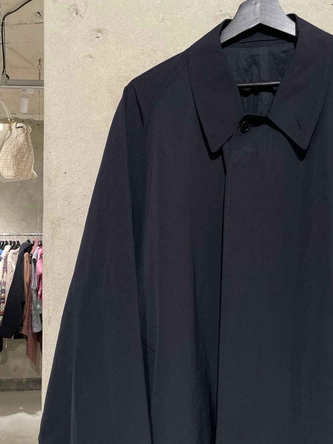 캡틴 션샤인 다크 네이비 클래식 히든 버튼 폴리에스터 코트 상품이미지2