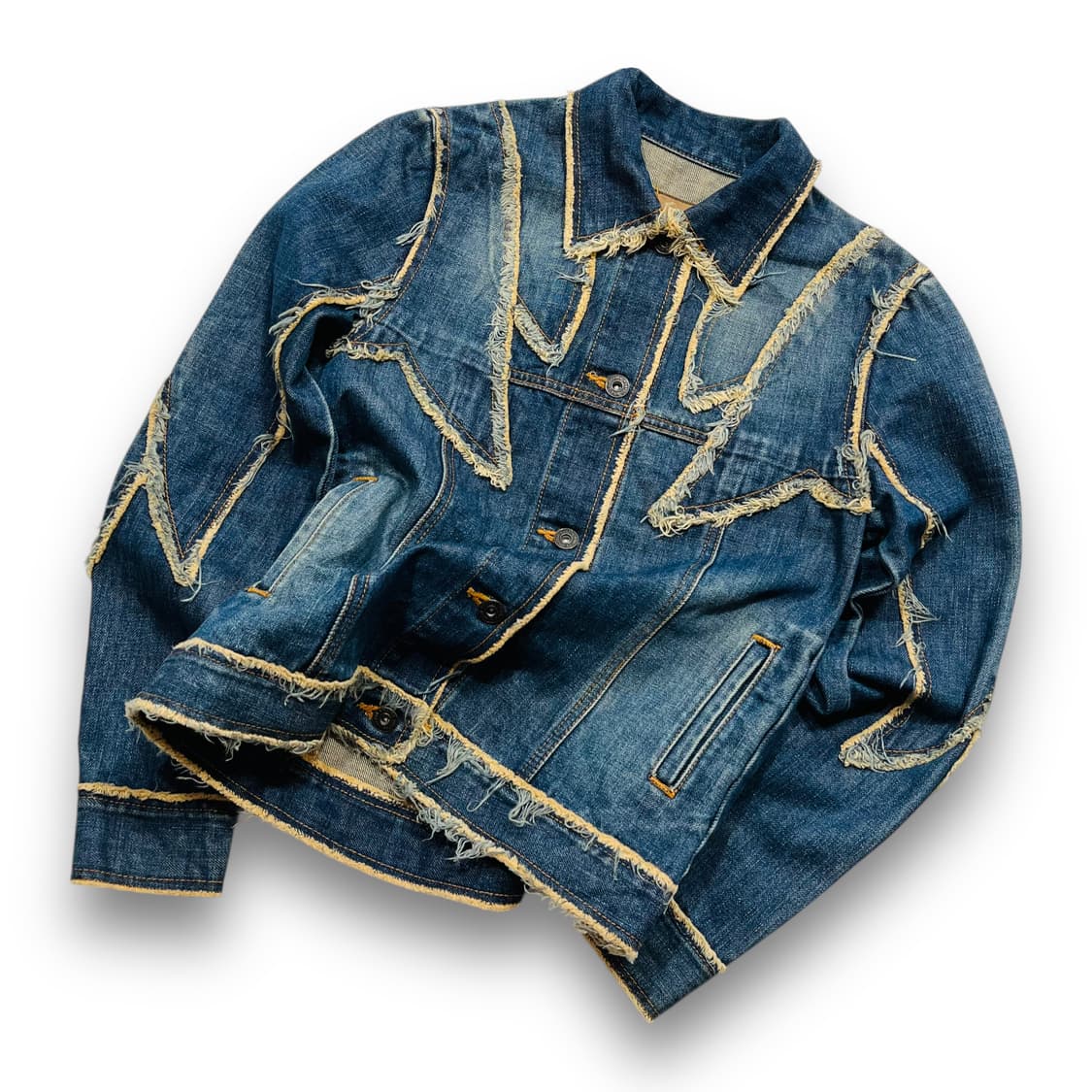 VIVAYOU Destroyed Western Denim Jacket 상품이미지1