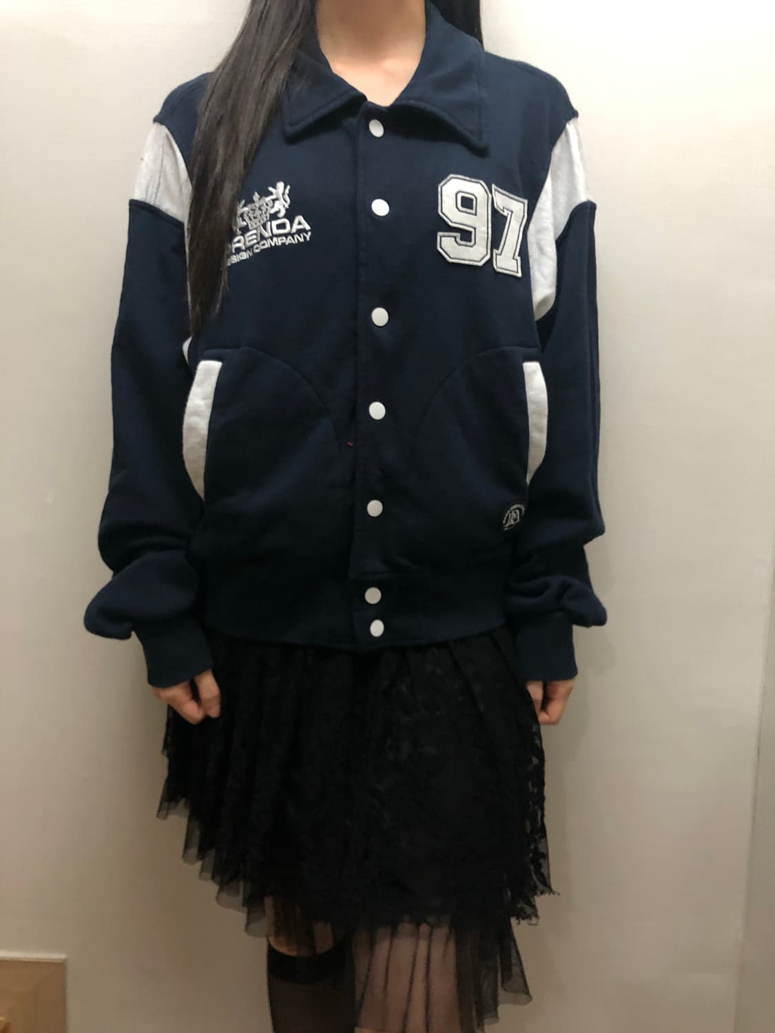 빈티지 프렌다 네이비 바시티 자켓 상품이미지2