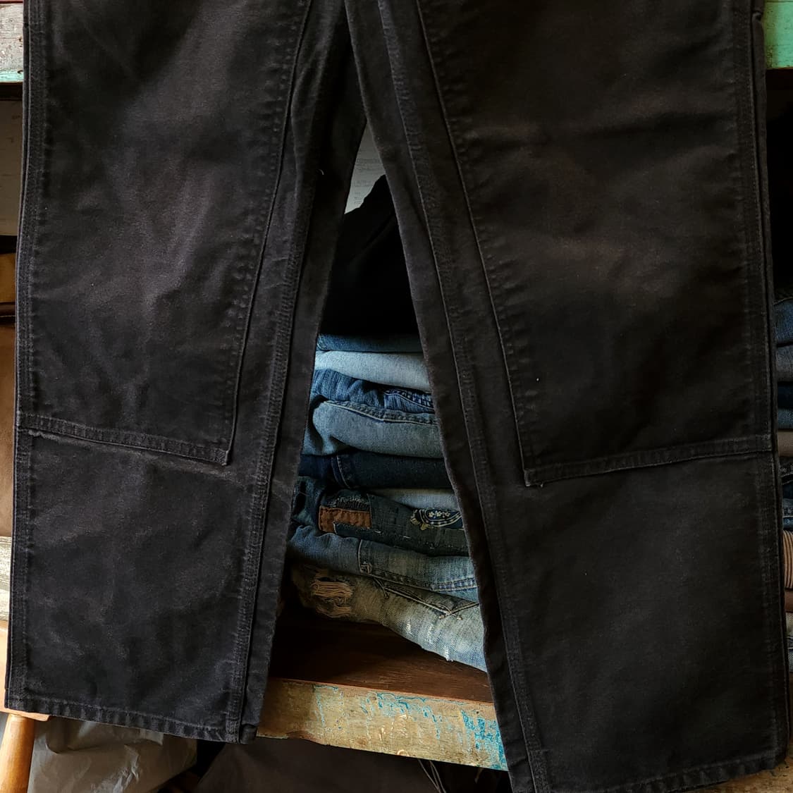 칼하트 더블니 블랙 칼하트 워크팬츠 BK BK 32x32 상품이미지6