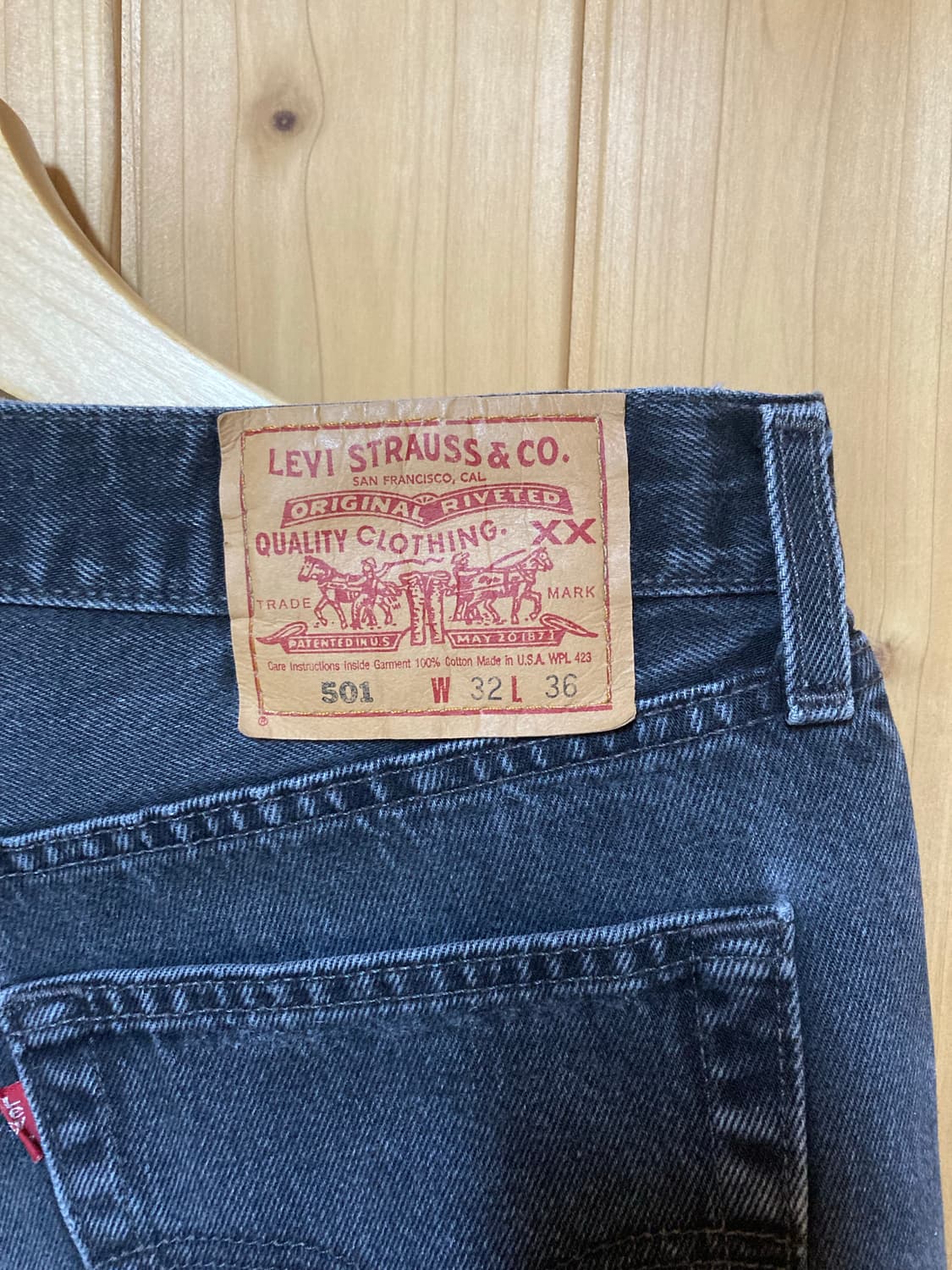 32-32 리바이스 501 90s usa블랙 흑청 상품이미지3