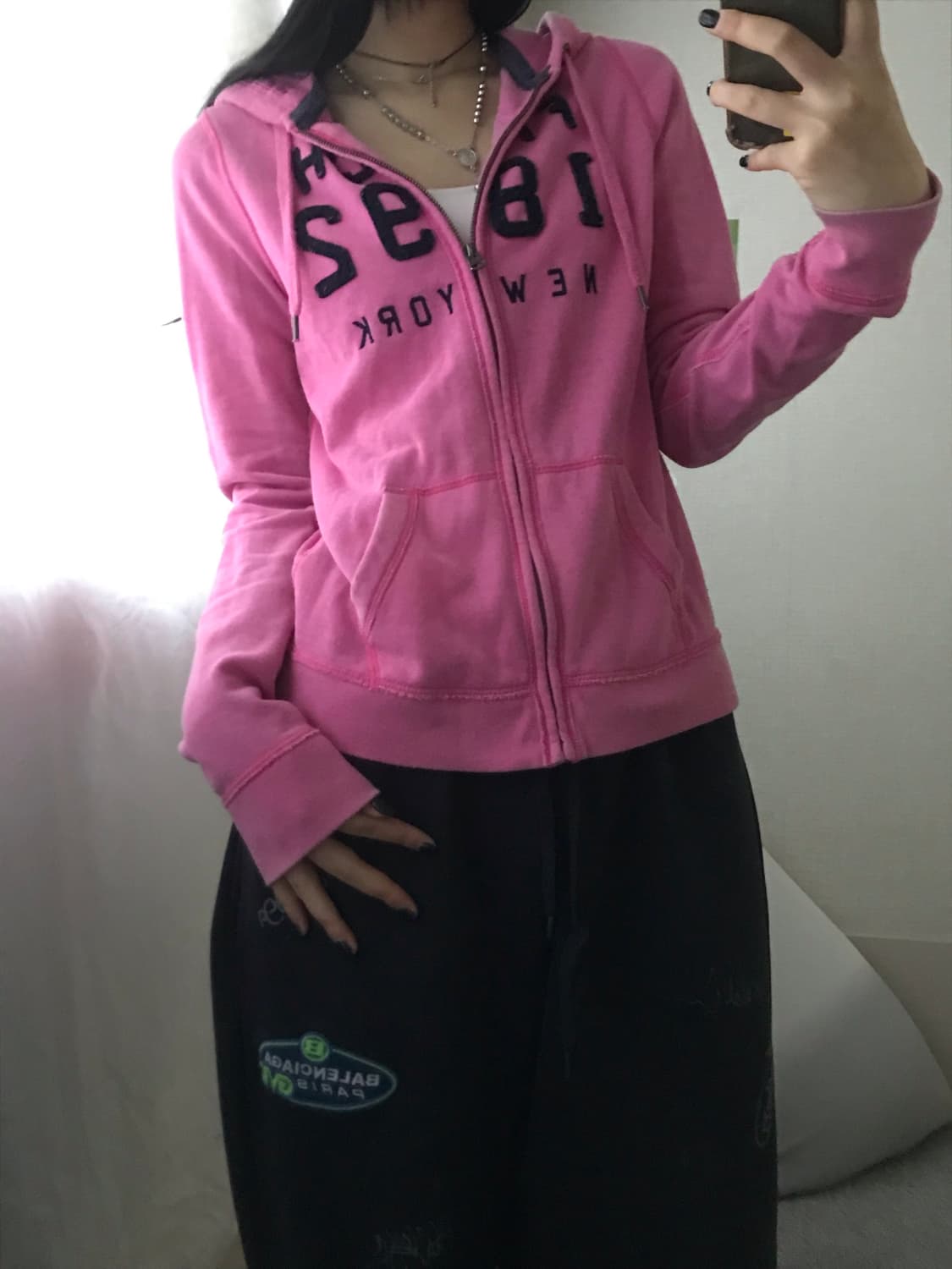 아베크롬비 네이비핑크 슬림핏 후드집업 상품이미지2