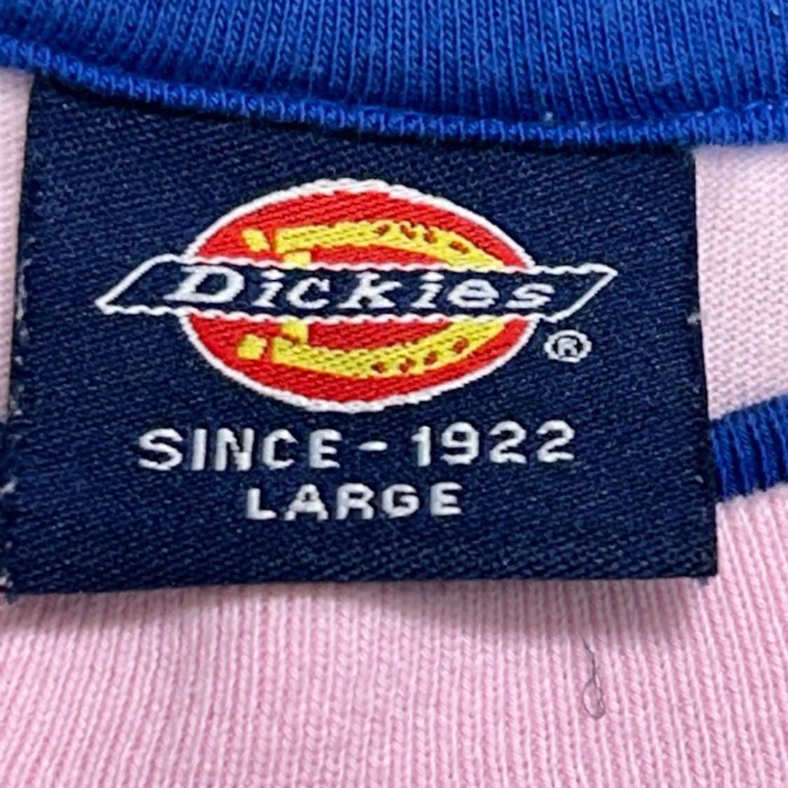 DICKIES 핑크+블루 레이어드 반팔 L 상품이미지6