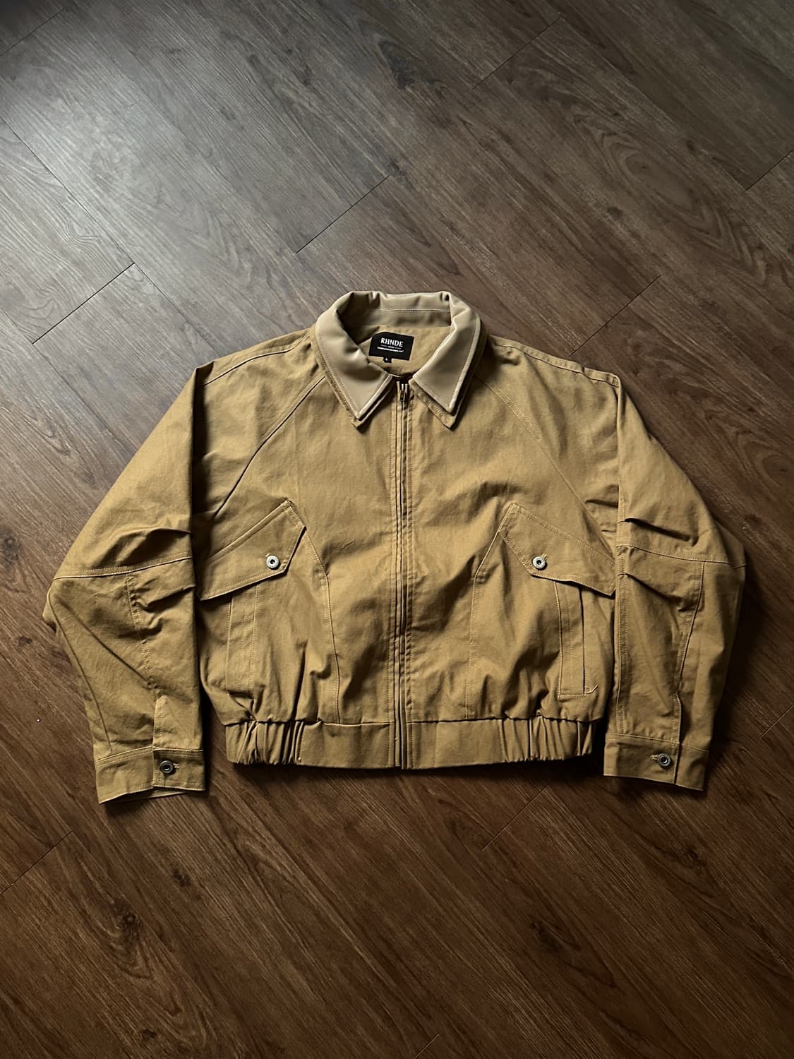 RHNDE 레더 카라 레이어 크롭 봄버 상품이미지7