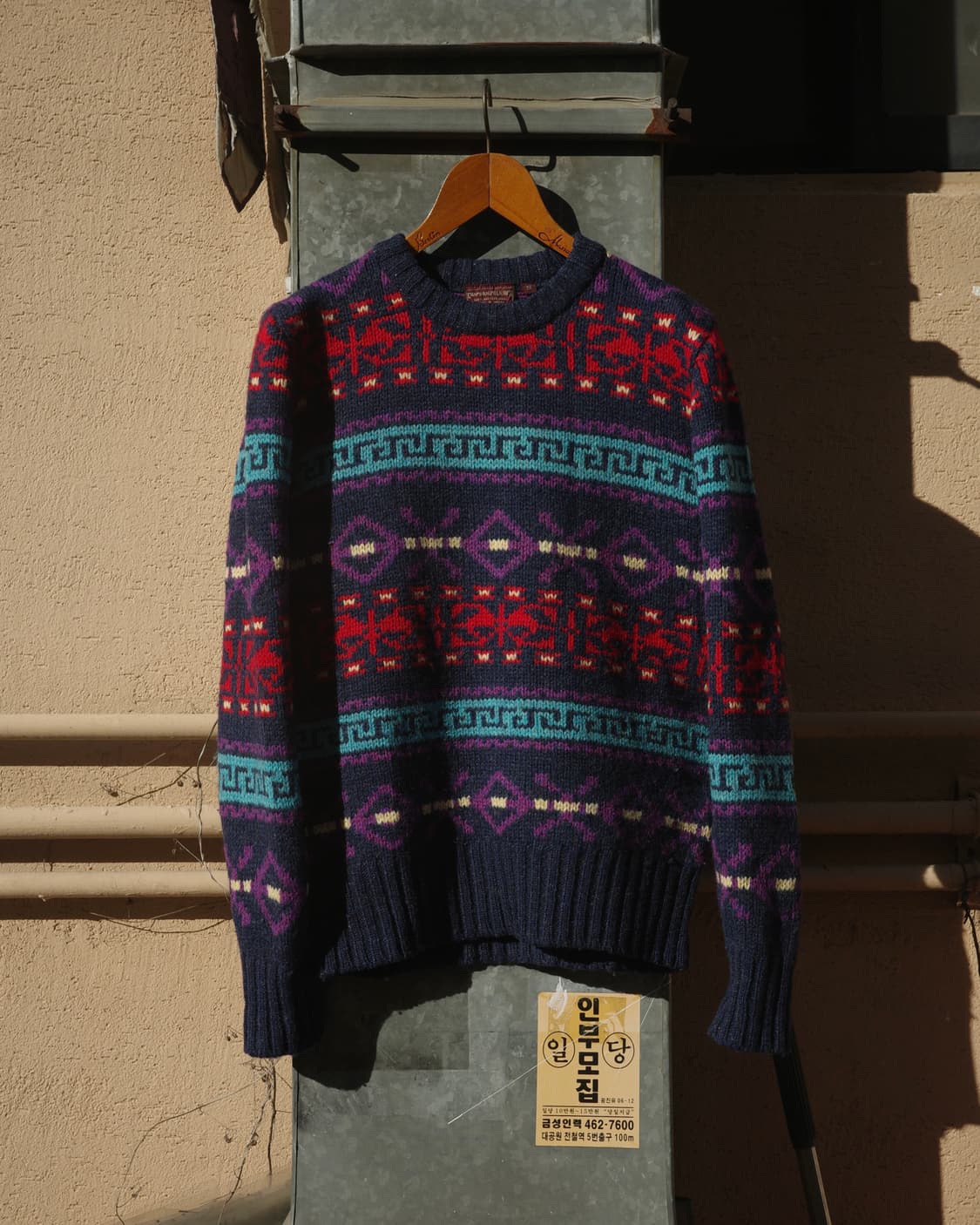 80‘s Chaps 랄프로렌 아즈텍 패턴 셰틀울 니트 상품이미지1