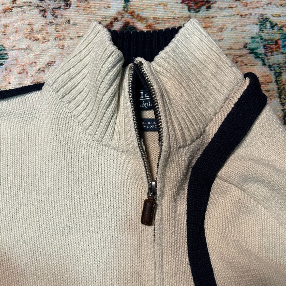 [L] 폴로 랄프로렌 사이드 라인 하프집업 니트 상품이미지4